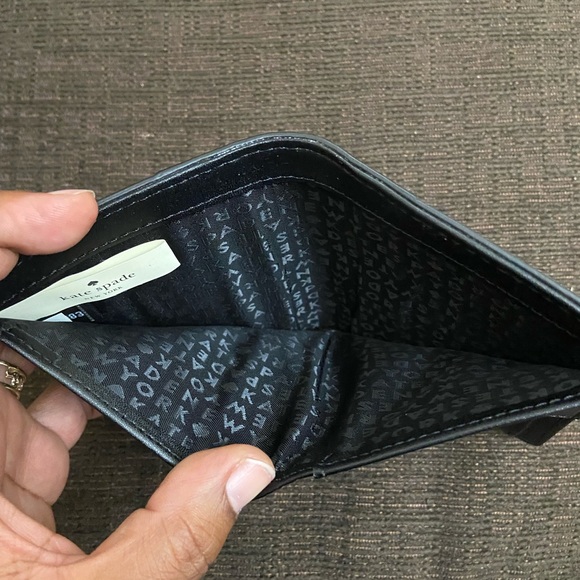 Kate Spade New York Medium Snap Wallet Black/White - Picture 2 of 6